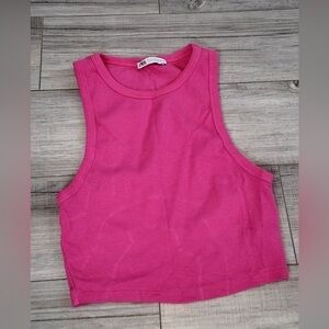 ZARA Neon Pink Crop Tank Top | Size M | Bright, Bold & Barely Worn